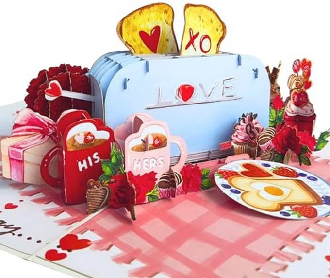 Grappige pop-up Valentijnskaart voor hem en haar 15 x 20 cm