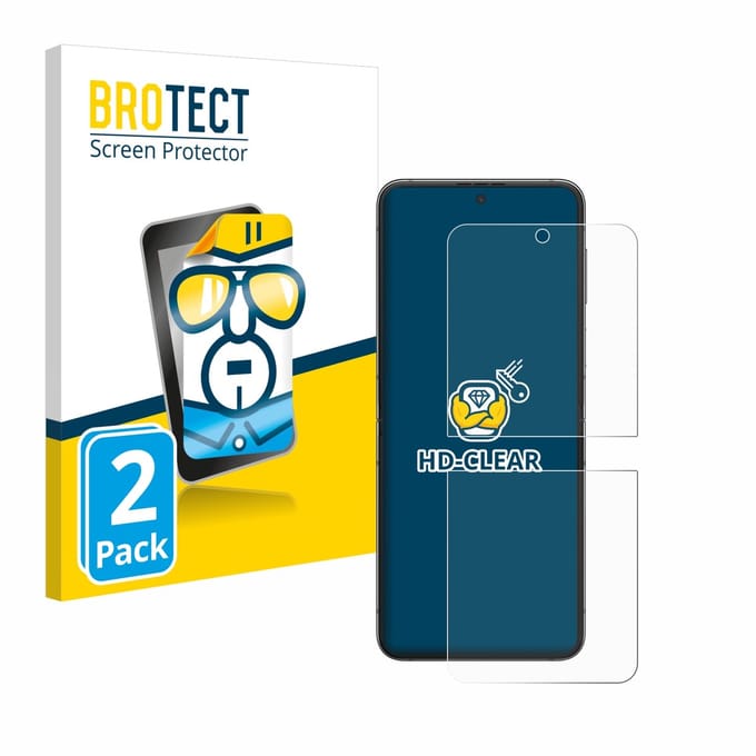BROTECT - Screenprotector voor Samsung Galaxy Z Flip 5 - Folie Beschermfolie transparant 2 Stuks