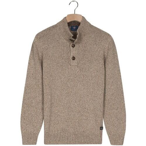 Baileys Dark Sand Standaard lange mouw Modern Fit Gemeleerd Pullover 528492 839