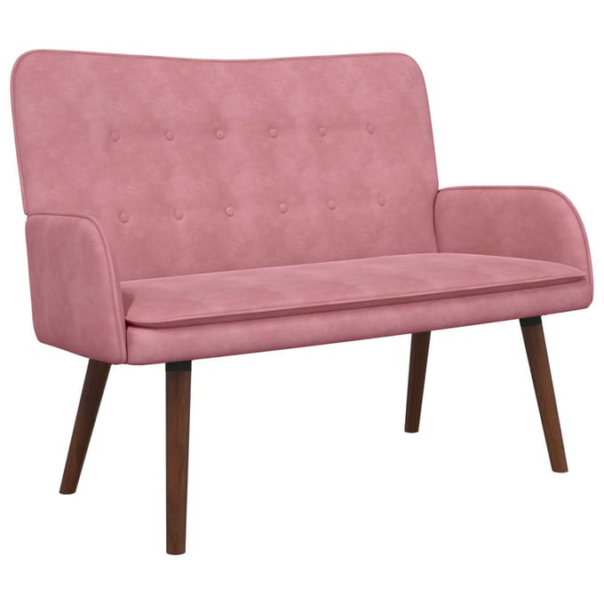 vidaXL - 2-Zits - Sofa - Roze - 115 - x - 61 - x - 87 - cm - fluweel