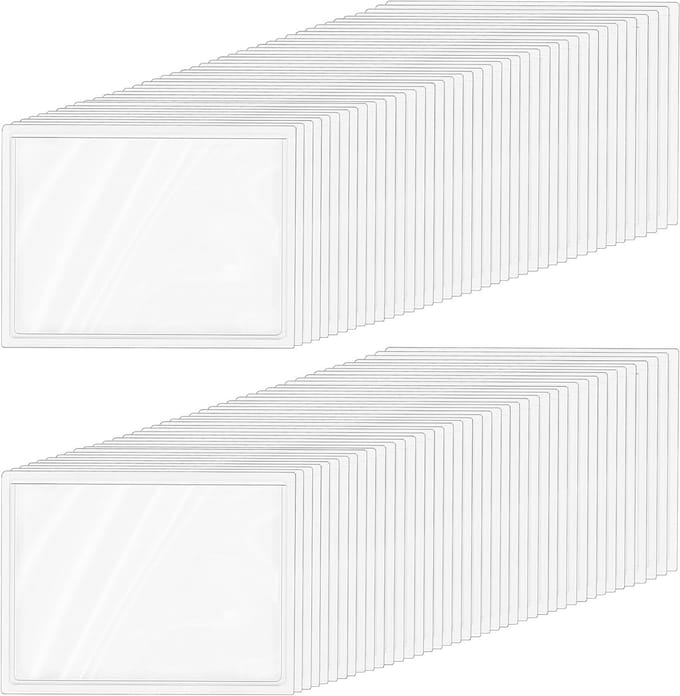 Etikettenhouders 6 x 10 cm - Transparant - Zelfklevend - Waterdicht - 150 stuks