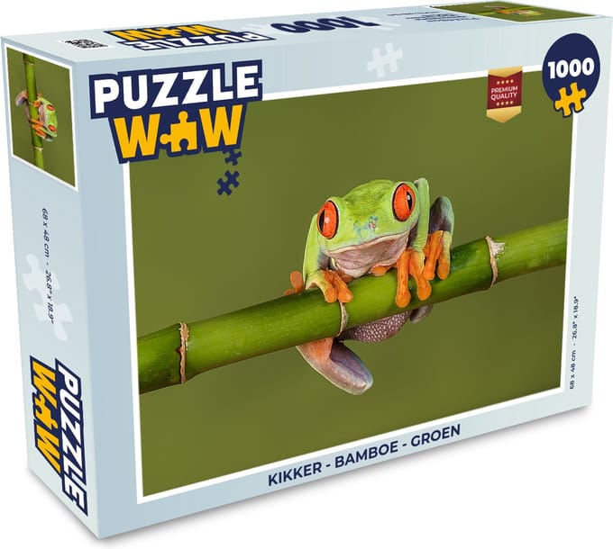 Puzzel Kikker - Bamboe - Groen - Legpuzzel - Puzzel 1000 stukjes volwassenen