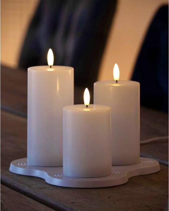 Sirius Sille Oplaadbaar 3 stuks H10 / 12.5 / 15cm wit