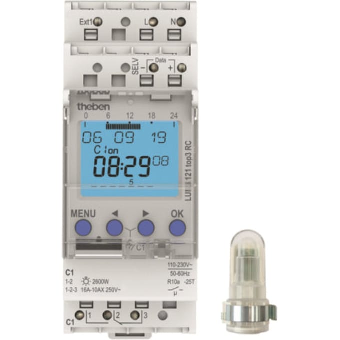 Theben Luna Schemerschakelaar voor DIN-rail - 1210130 - E2K5J