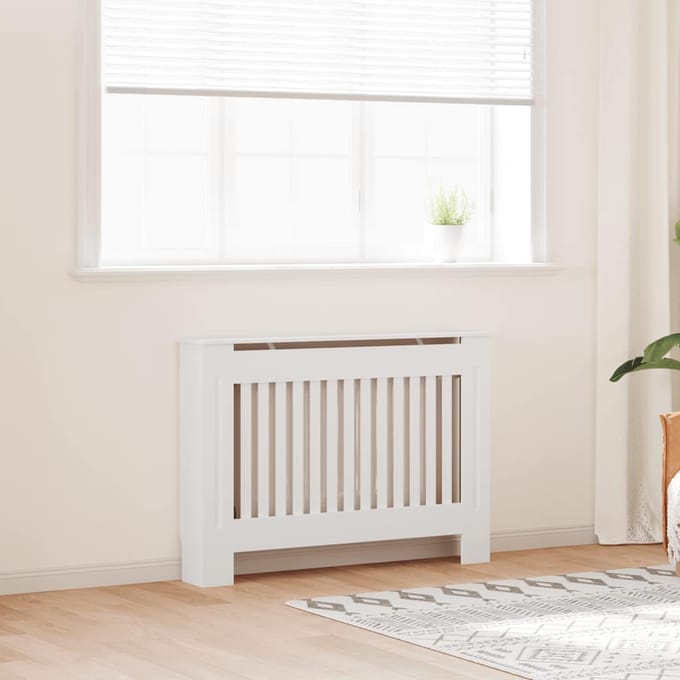 vidaXL Radiatorombouw 112 cm bewerkt hout wit