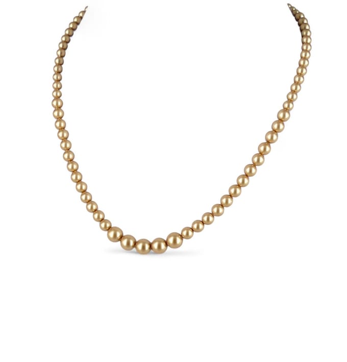 KAYEE - Parelketting van Swarovski parels - mat goudkleurig - 45cm