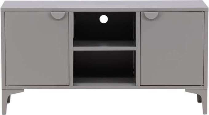 Piring TV-meubel 2 deuren 1 plank lichtgrijs.
