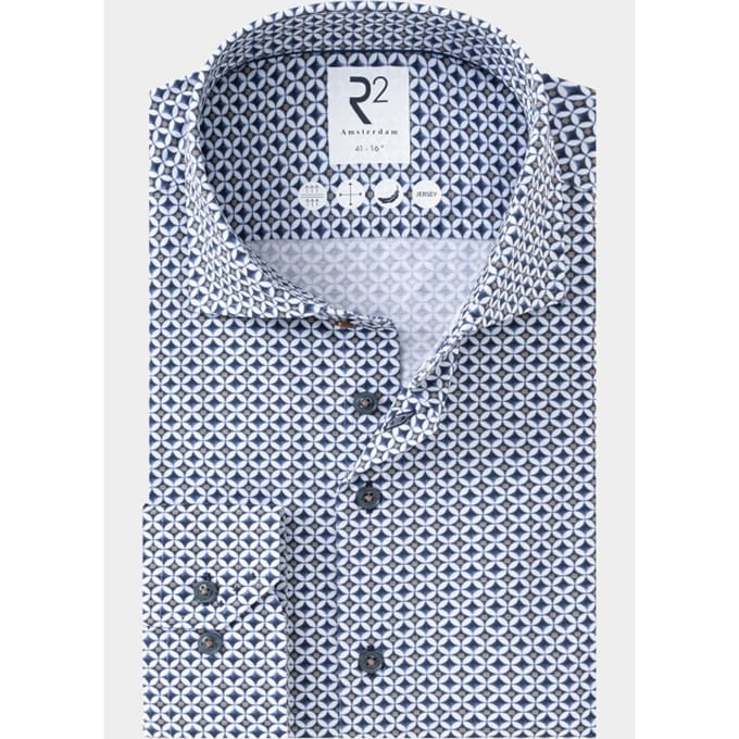 R2 Amsterdam Overhemd extra lange mouw printed single jersey shirt 134.wsp.xls.008/010