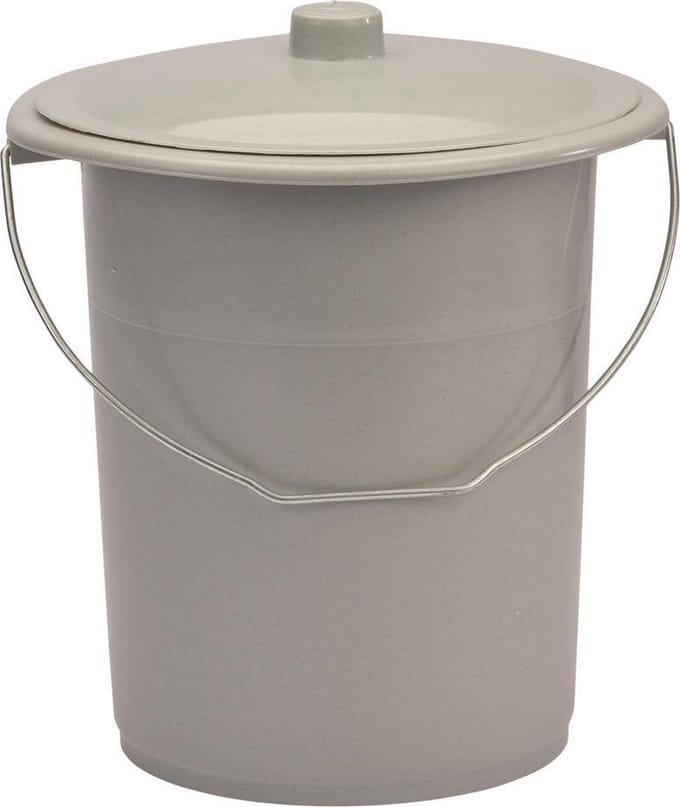 Toiletemmer Draagbaar met Deksel - 12,5L - H 30cm - Ø 24cm