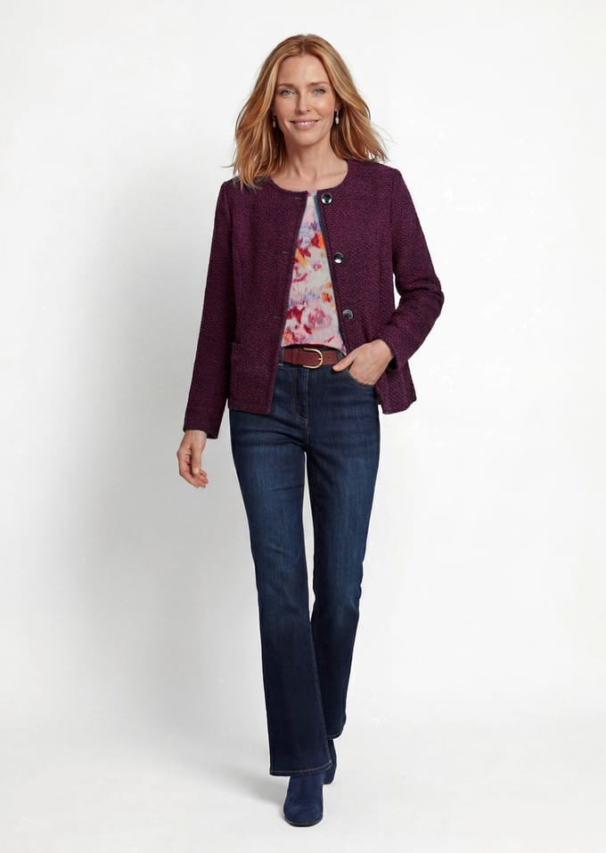 Vrouwelijke blazer - bessen - Gr. 20 van Goldner Fashion