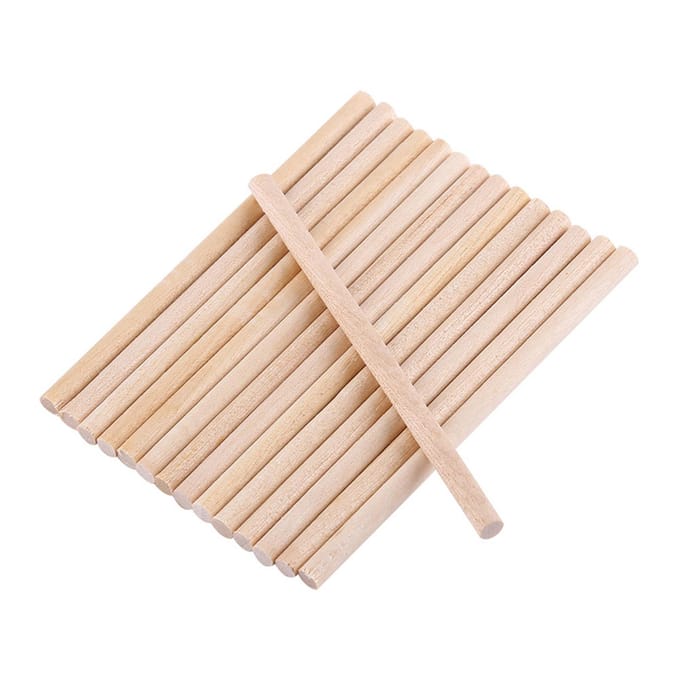 100 stuks 80mm Ronde Houten Stokjes Voor DIY Houtknutselen Huis Tuin Decoratie beige