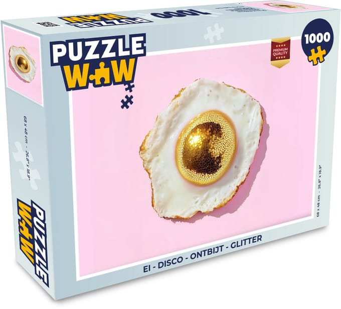 Puzzel Ei - Disco - Ontbijt - Glitter - Legpuzzel - Puzzel 1000 stukjes volwassenen