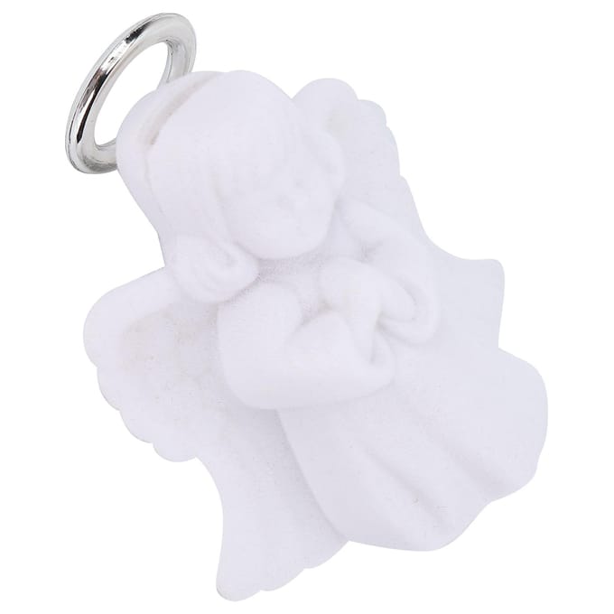 Sieradendoosje Draagbaar Schattig Engelvormig Clamshell Oorbellen Ketting Cadeau Opbergdoos Wit white