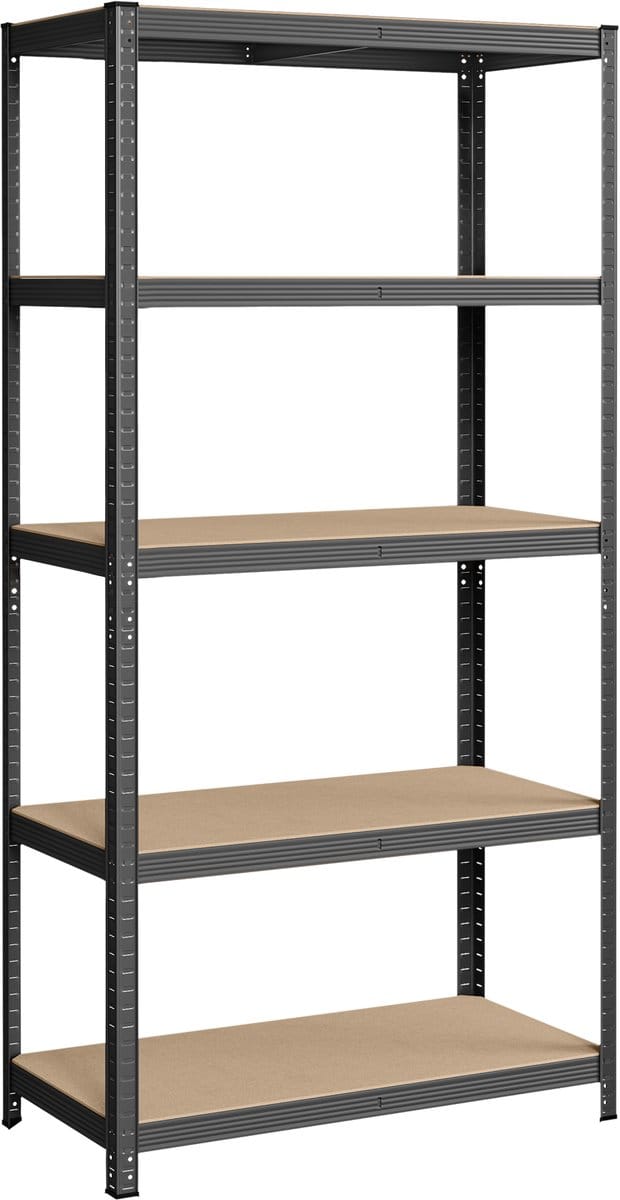 SONGMICS - Stellingkast - Opbergrek - Zwaar Stalen Frame met 5 Verstelbare Legplanken