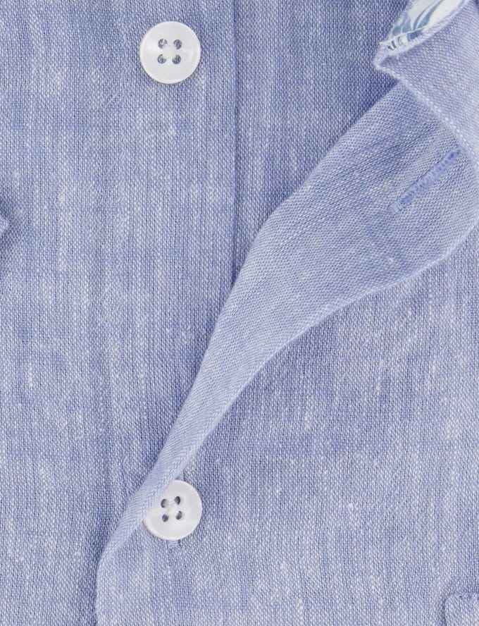 Ledub overhemd korte mouw blauw