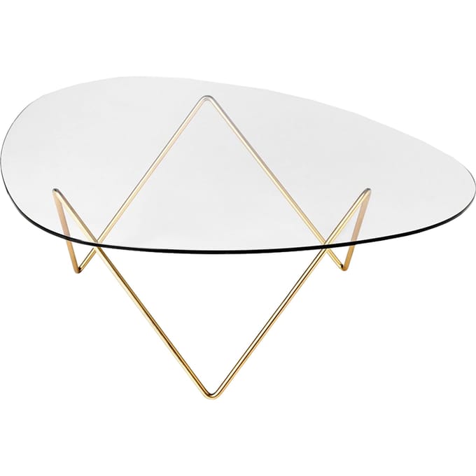 Gubi - Pedrera salontafel - messing - transparant glas - goud