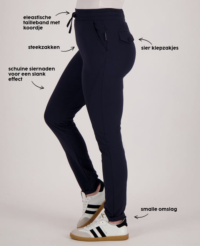 Je m'appelle Travelstof At Work Broek Regular fit Met stretch - Blauw - Maat M