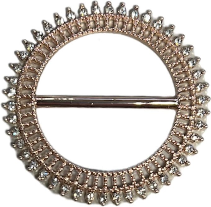 Fako Bijoux - Sjaalklem - Ring Met Strass - 45mm - Rosé Goudkleurig