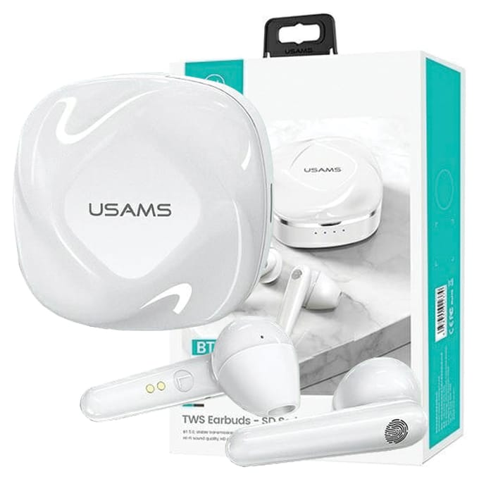 USAMS SD-Serie - In-ear koptelefoon - Bluetooth 5.0 - Wit - Hi-Fi Geluid