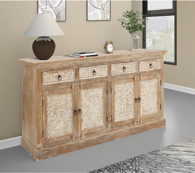Malati-Dressoir - 4-deuren 4-laden - Mangohout