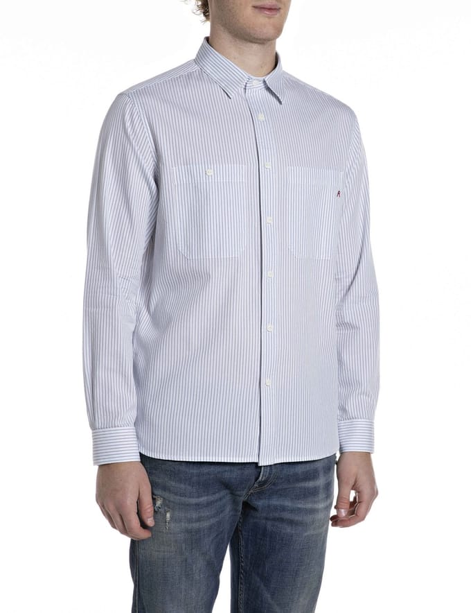 Replay Gestreept overhemd Regular Fit