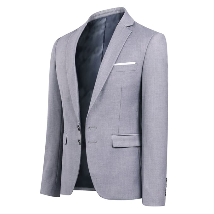 Lichtgrijze blazer Blazer met twee knopen