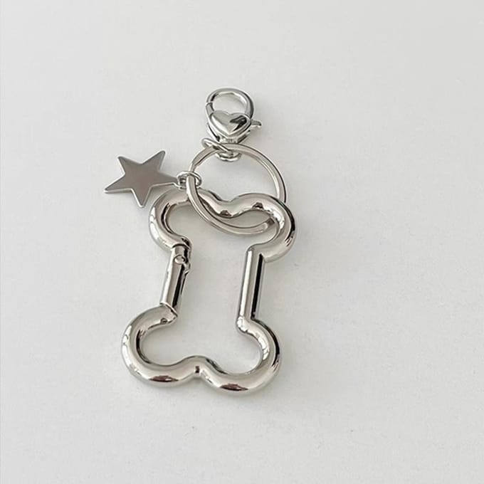 Punk Coole Bot Sleutelhanger Koreaanse Mode Ster Tas Hanger Accessoires Goth Sieraden Grunge Sleutelhangers Schattig gray
