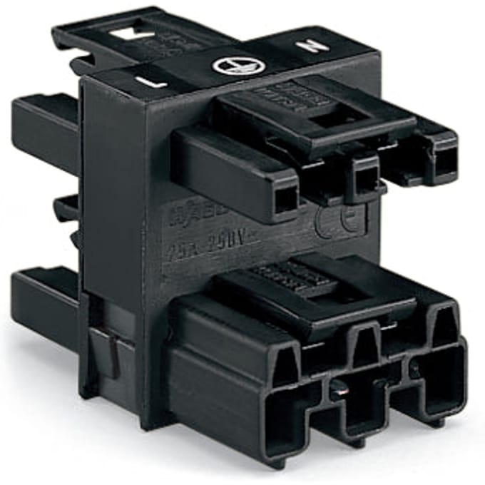 WAGO WINSTA MIDI 3-Weg Verdeelconnector 3-Poorts Zwart - 770-607