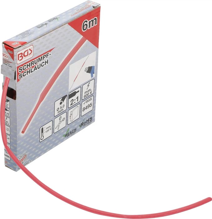 BGS krimpkousbox rood Ø 5 mm 6 m - 6848-1
