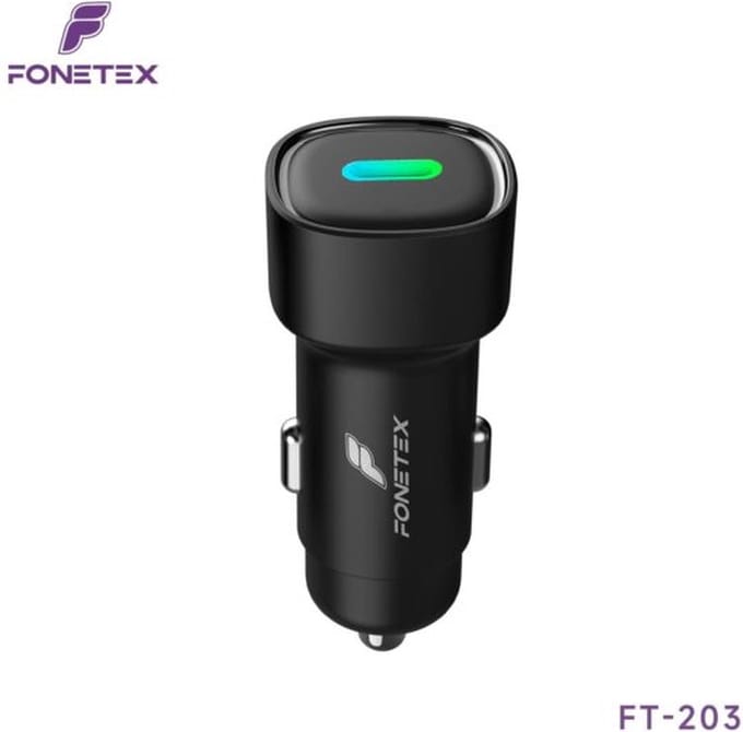 FoneTex Autolader USB-C - 30W - Type-C Snellader - Auto Oplader- Sigarettenaansteker Power Delivery Telefoon Oplader Auto Adapter - Universeel - Zwart