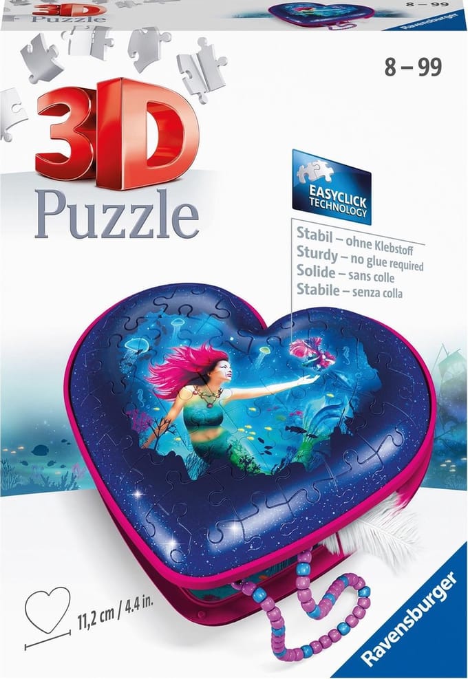 Ravensburger Hartendoosje Enchanting Mermaids - 3D puzzel - 54 stukjes