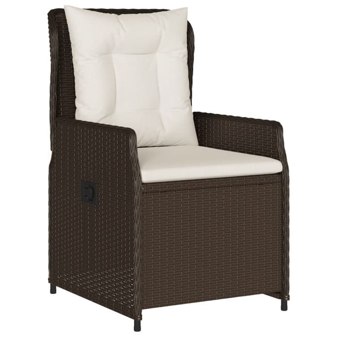 vidaXL - 5-delige - Tuinset - met - kussens - poly - rattan - bruin