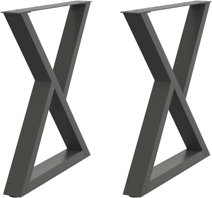 vidaXL Eettafelpoten 2 st 70x(72-73,3) cm staal antraciet