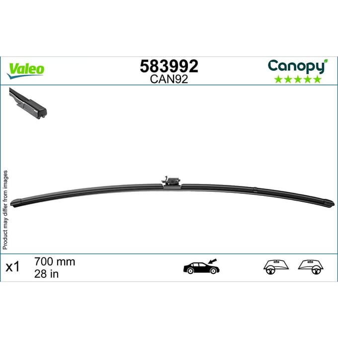 Wisserblad VALEO Canopy 583992, 700mm, Voor, 1 Stuk