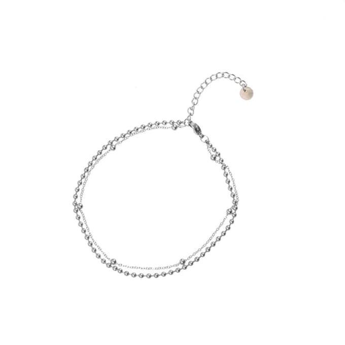 Go Dutch Label Enkelsieraad 2 ketting balls Silver A2294-1