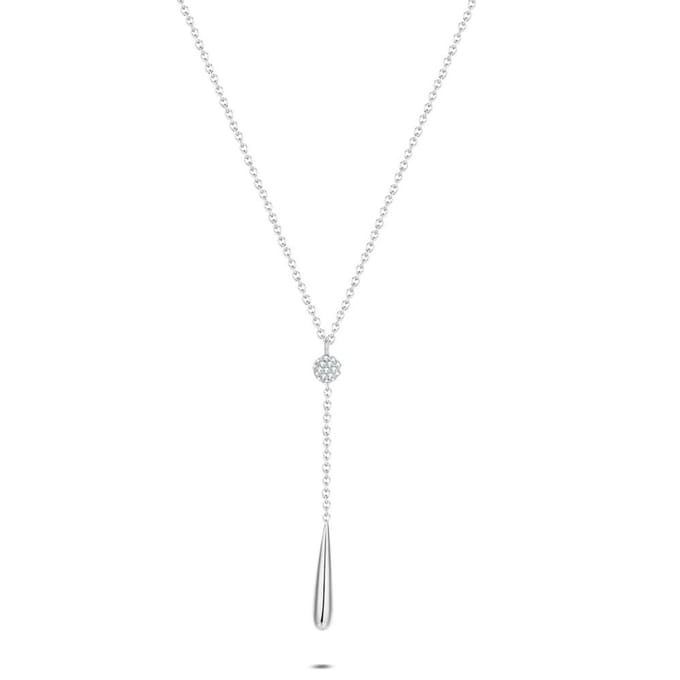 Twice As Nice Halsketting in zilver met hanger Zilverkleurig 42cm