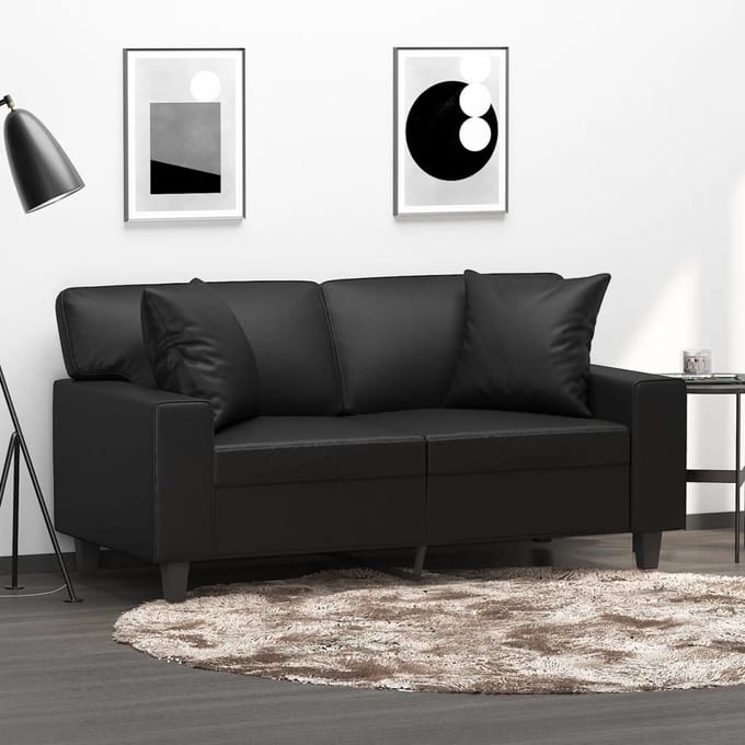 Vidaxl Decoratieve Kussens, 2 Stuks, Zwart, 40X40 Cm, Kunstleer