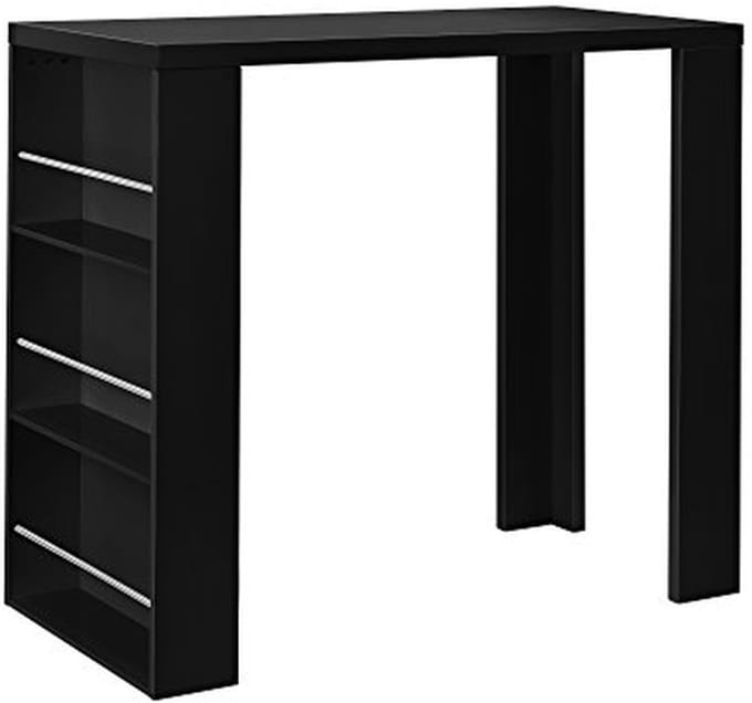 Elegante bartafel met ingebouwde planken zwart 117x57x106,5 cm