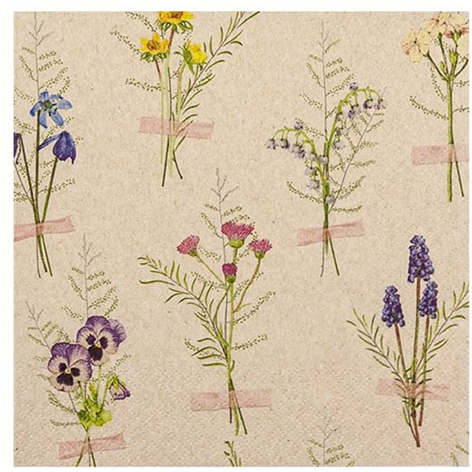 Home fashion servetten spring herbarium, formaat 33 x 33 cm