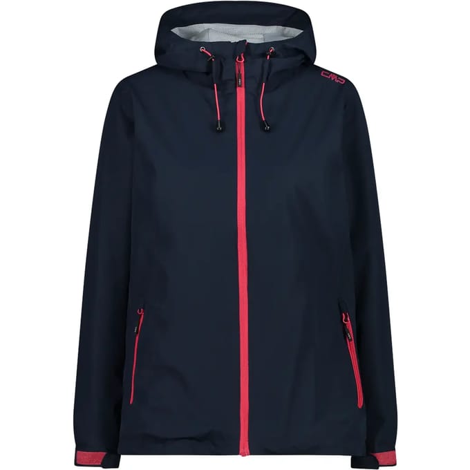Cmp Regenjas Fix Hood Dames Polyester Navy/rood  Maat 38