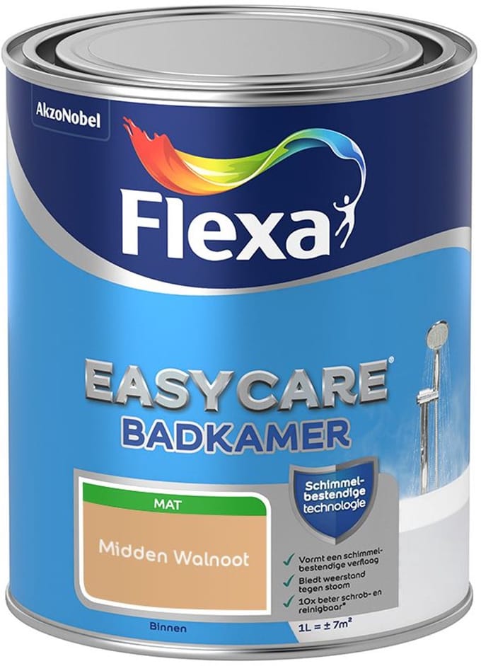 Flexa - Easycare Badkamer - Midden Walnoot - Mengverf - 1 L