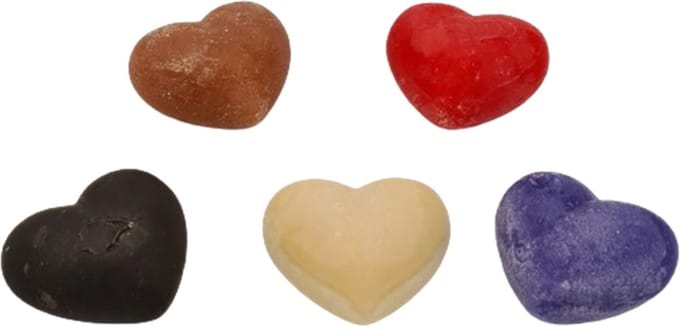 Deco4yourhome® - Amberblokjes - Set van 5 - Hartjes Glad - Geurblokjes