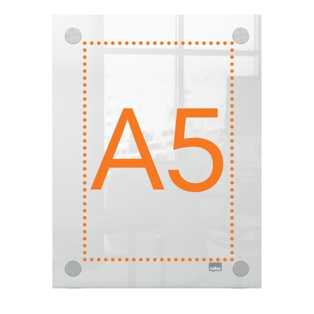 Nobo Premium Plus Wandgemonteerde A5 Poster Frame voor Documenten, Posters - met Hoekmontage - Transparant Acryl