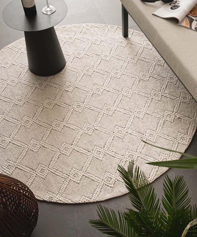 Buitenkleed rond - Var wit 100