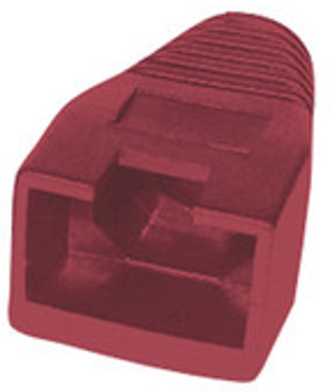 Netzwerkstecker cat.5 u. 6 Einführhilfe+Tülle rot