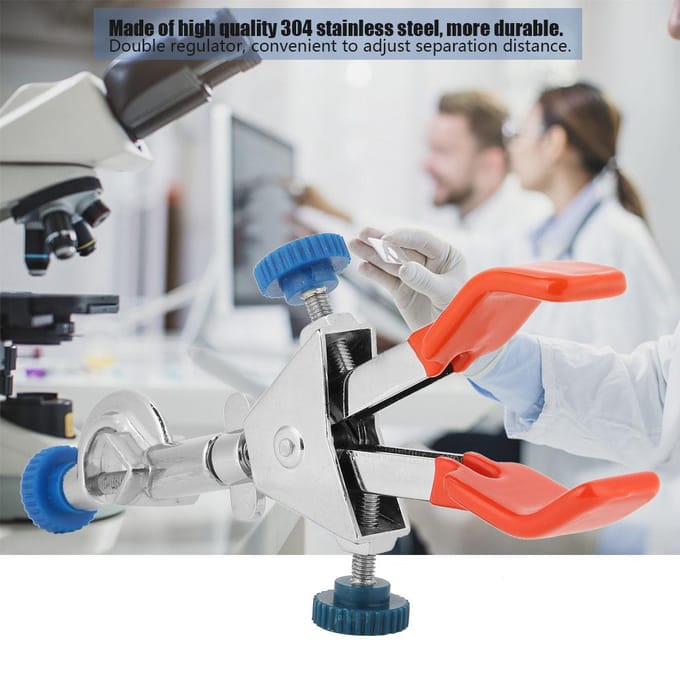 Laboratoriuminstrument Dubbele Regulator Chemische Kolffles Klem Staal Destillatie Statief Condensor Houder(groot) gray