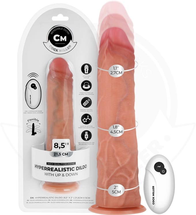Realistische Dildo 21,5 cm – Met Zuignap, Stootfunctie en Afstandsbediening