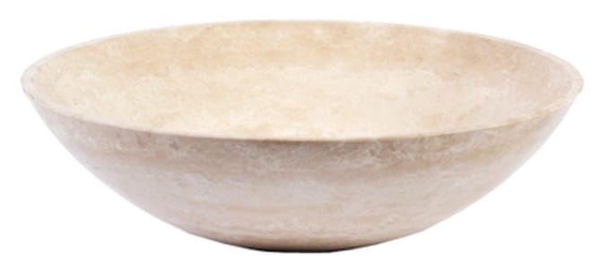 Saniclass Travertine - Waskom 42x42x12cm - rond - gemeleerd natuursteen