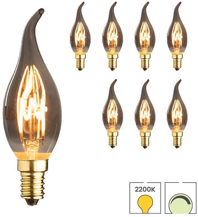 Lybardo - E14 LED Lamp - 8-pack - Kaarslamp - 2W Dimbaar - 2200K Extra Warmwit Licht