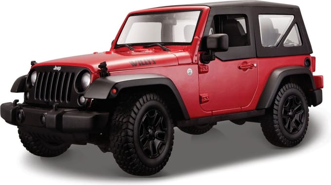 Maisto Jeep Wrangler - Modelauto - Schaal 1:18 - Rood/Zwart